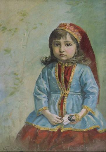 Mädchen in georgischer Tracht von Gustav Alfred Müller, 1898.