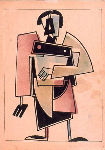 Stehende Figur von Vladimir Yevgrafovich Tatlin, 1920.